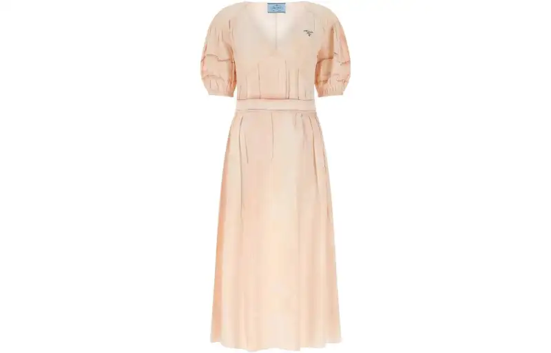 PRADA Logo Detailed Midi Dress