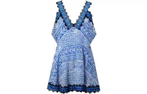 LOUIS VUITTON Lace Trim Monogram Tile Dress