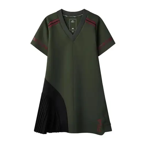 FILA 3.1 Phillip Lim Collaboration Collection Short Sleeved Dress Women's Dark Leaf Green