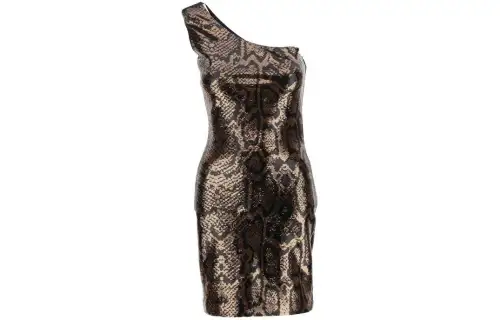 【Previous Season】snakeskin-print sequinned mini dress