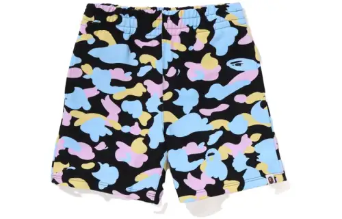 A BATHING APE Women'ss New Multi Camo Oversized Sweat Shorts Black