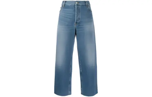 Balenciaga Jeans Women's Dark Blue Moderate Wide Leg Pants