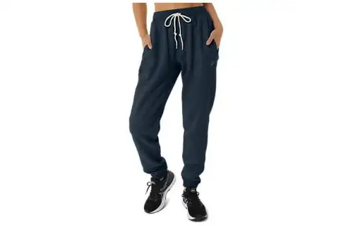 ASICS SUNDAY SANA Knitted Sweatpants Women's Blue Moderate Cuffed Pants