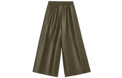 LOEWE FW23 Leather Pants Women's Tea Gray Glaze