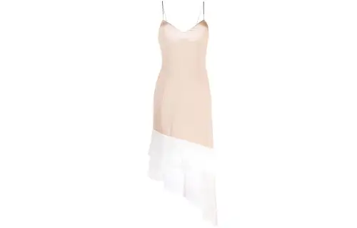 Vetements lace-panelled asymmetric slip dress