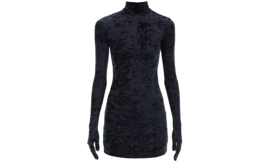 Vetements High Neck Long Sleeved Glove Dress