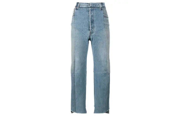 Vetements Jeans Women's Blue Moderate Straight Fit Pants