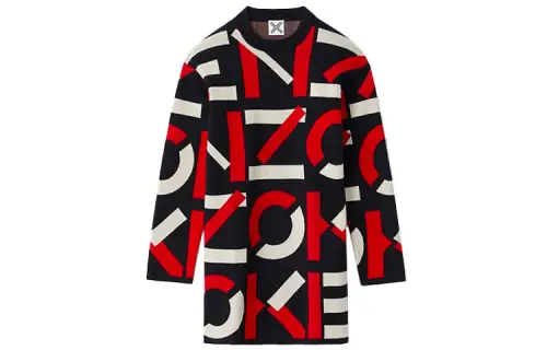 KENZO Letter Logo FW21 Long Sleeved Dress Women's China Red