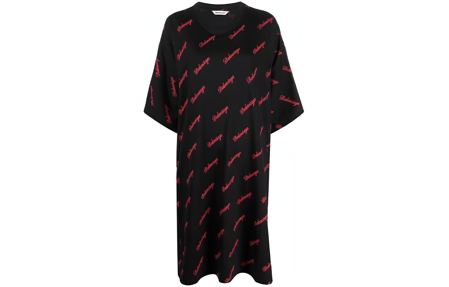 Женское платье Balenciaga T-shirt (черное)