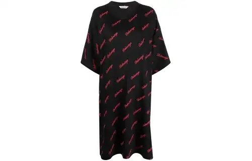 Balenciaga SS22 Short Sleeved Dress Women's Black