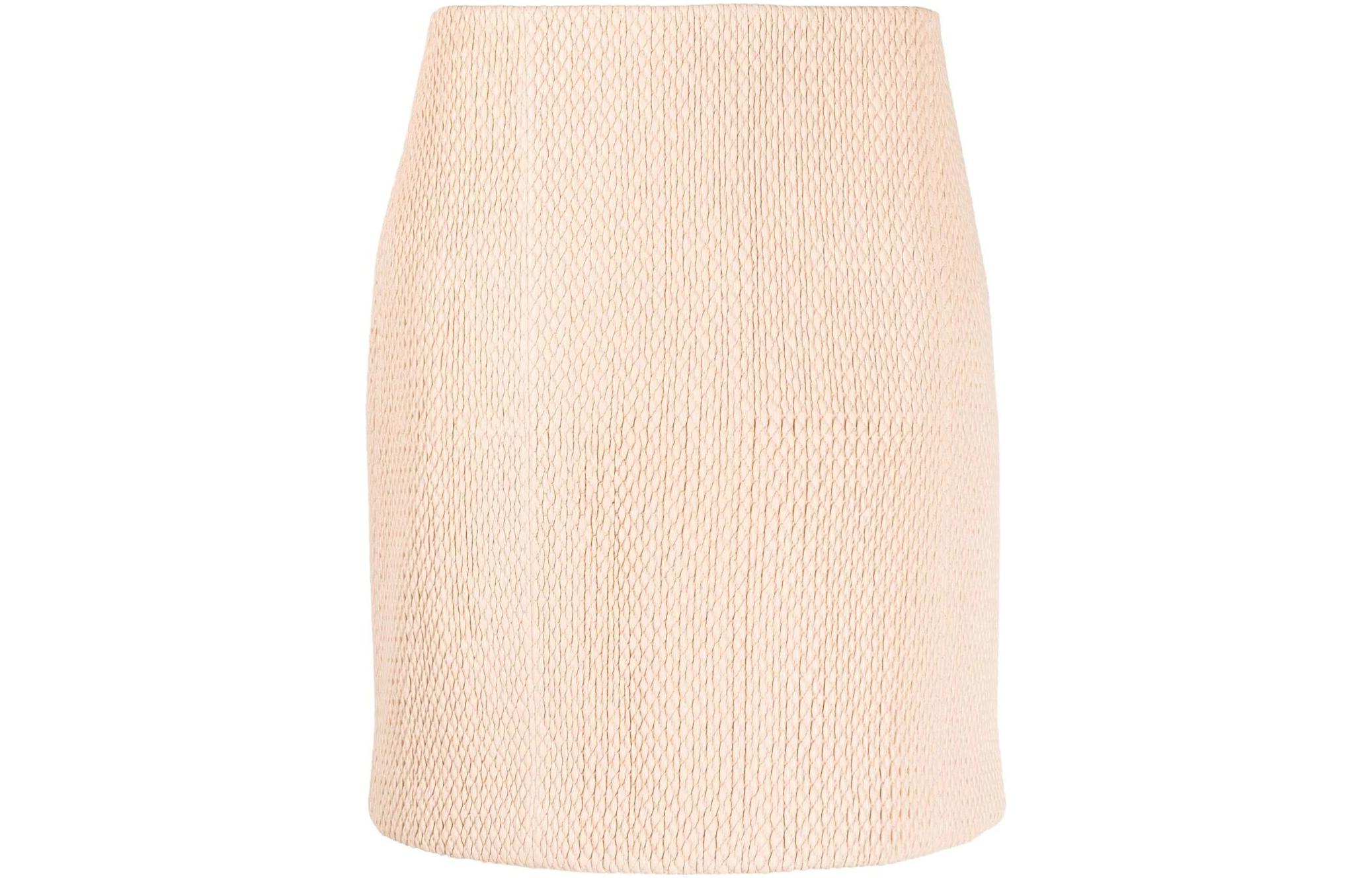 Bottega Veneta Quilted Leather Mini Skirt 'Tan'