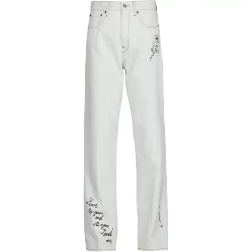 Golden Goose Jeans Women's White Moderate Straight Fit Pants