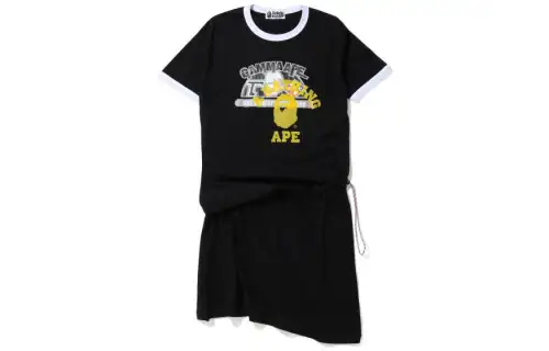 A BATHING APE Short Sleeved Dresses Women's Crew Neck