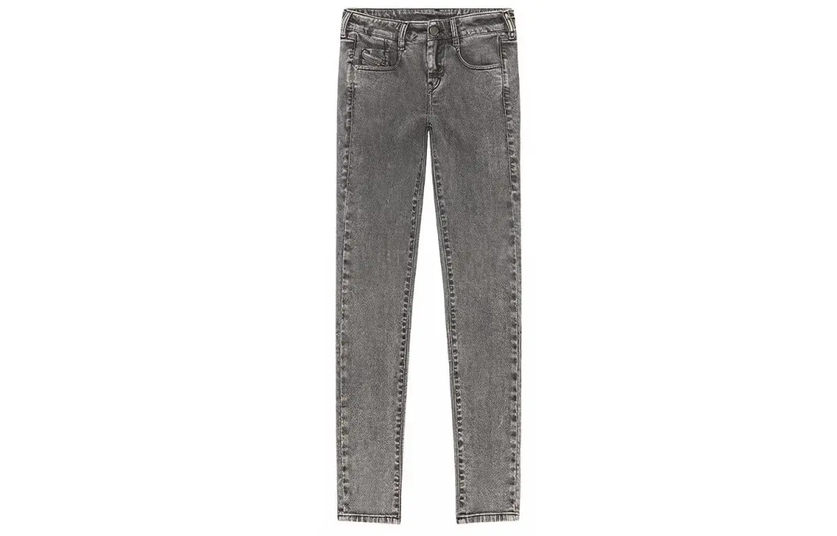 DIESEL SS23 Jeans Women's Gray Moderate Straight Fit Pants
