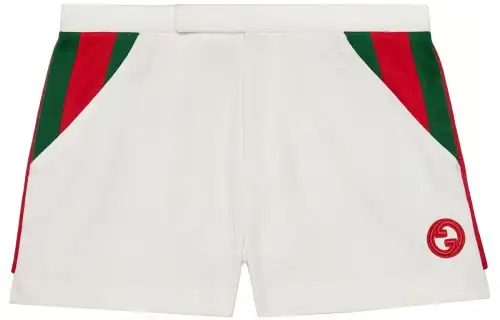 Web-stripe high-waist shorts