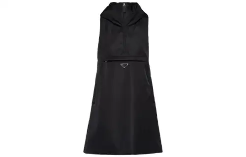 Prada triangle logo hooded minidress