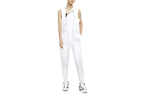 Jordan Jumpsuits Women's White Moderate Straight Fit Pants