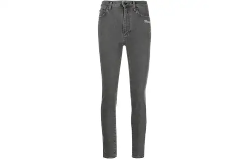 OFF WHITE Logo Printed High Waist Skinny Jeans
