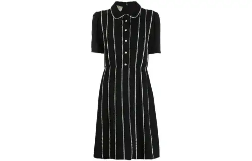 GUCCI Pre Owned 2000s Stripe Collared One Piece