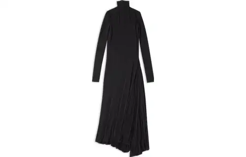 Balenciaga Long Sleeved Dresses Women's Black Turtleneck