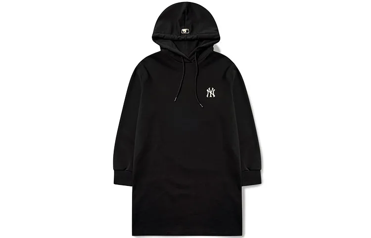 MLB Long-Sleeved Dresses Women's Black Hooded Thickened Short