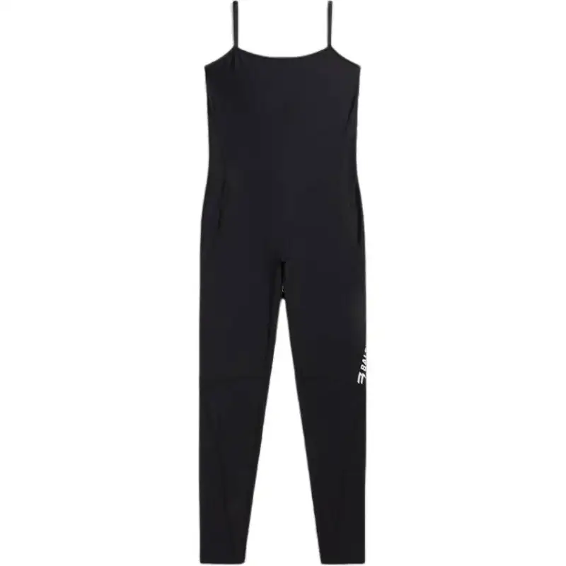 Balenciaga Logo Printed Spaghetti Strap Jumpsuit