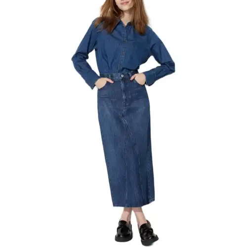 UNIQLO Denim Long Skirt Women's