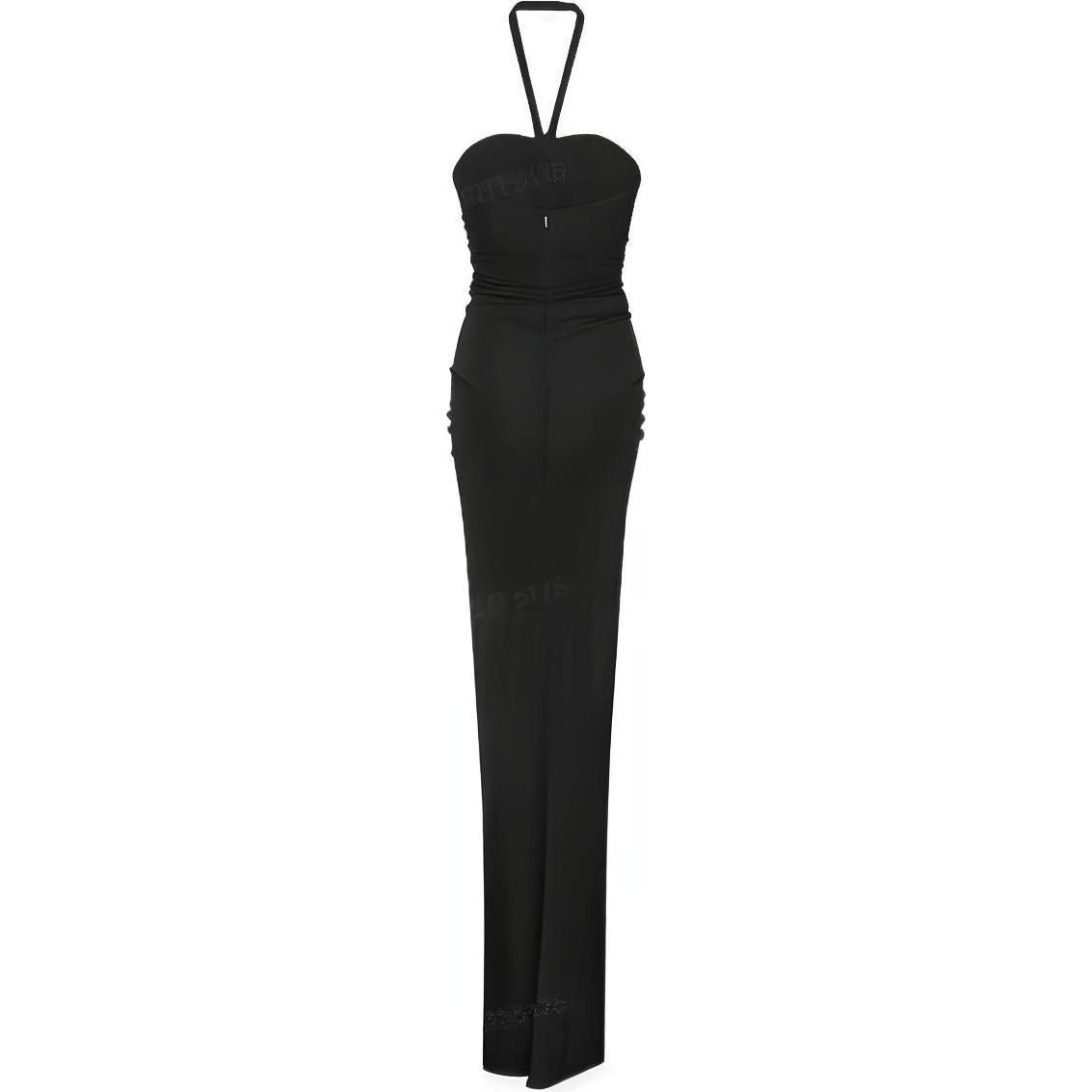 SAINT LAURENT Ruched Halterneck Dress