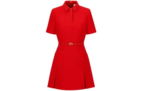 DIOR Short Sleeved Dress Women's Red