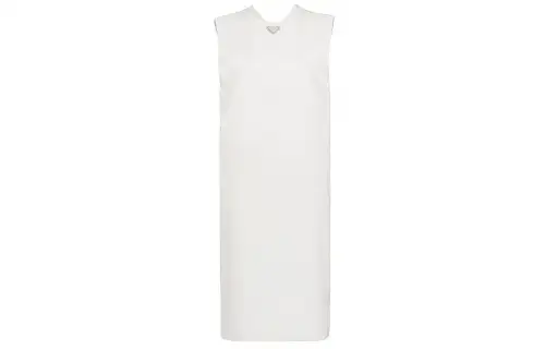 PRADA Sleeveless Dresses Women's White V Neck Thin