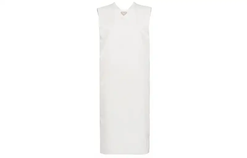 PRADA Sleeveless Dresses Women's White V Neck Thin