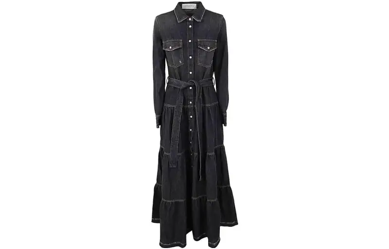 Golden Goose distressed denim shirt dress