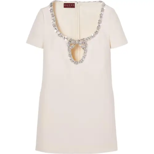 GUCCI Short Sleeved Dress Women's White