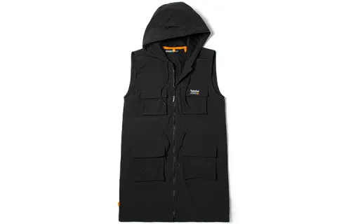 Timberland Sleeveless Dresses Women's Black Hooded Moderate Mid Length