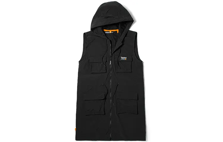 Timberland Sleeveless Dresses Women's Black Hooded Moderate Mid Length