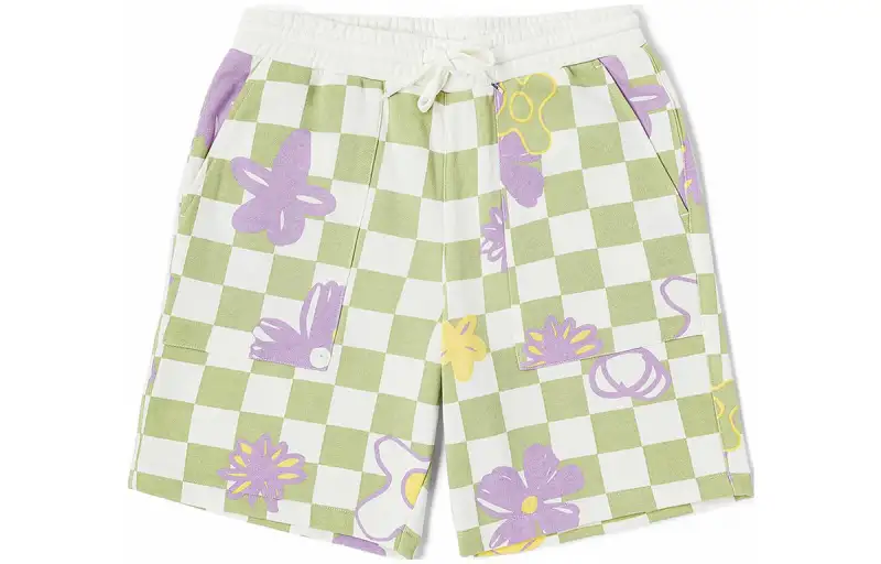 Vans Casual Shorts Women's Green Checkerboard Moderate