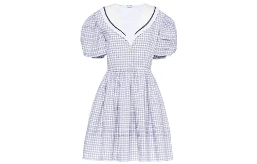 MIU MIU Short Sleeved Dress Women's Purple