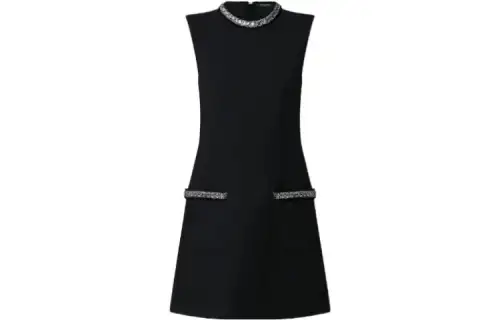 LOUIS VUITTON New Quarterly Products Of LV Sleeveless Dresses Women's Black Crew Neck Moderate