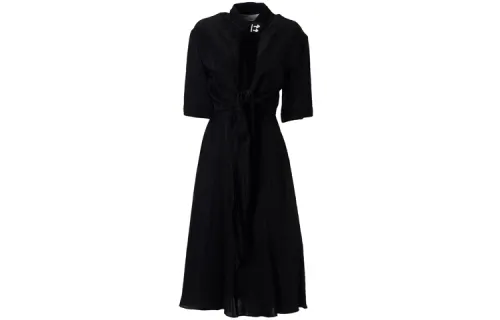 OFF WHITE FW20 Short Sleeved Dresses Women's Black V Neck