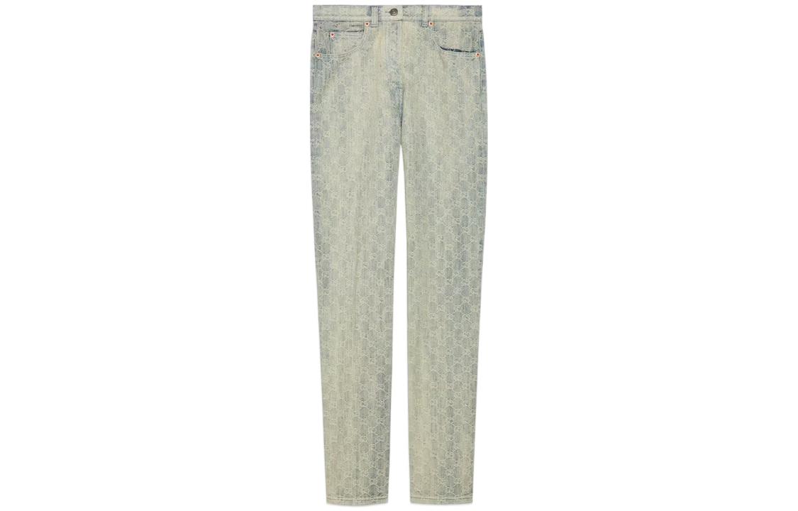 【Previous Season】GG jacquard denim straight-leg jeans