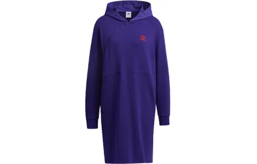 Adidas Originals Long Sleeved Dresses Women's Collegiate Purple Hooded Moderate Short