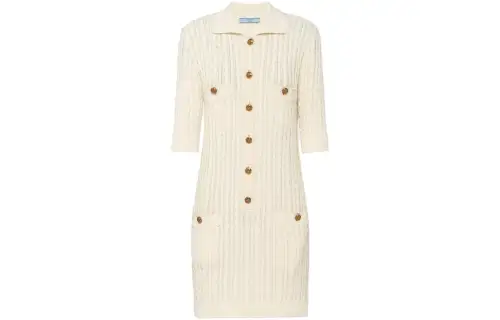 Prada cable-knit cotton mini dress