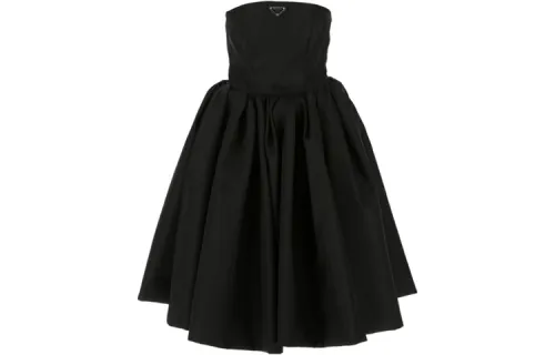 PRADA Sleeveless Dresses Women's Black Crew Neck Moderate
