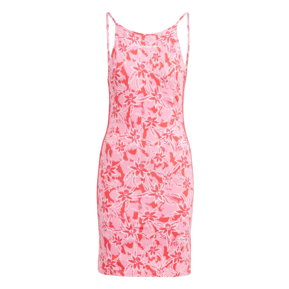 Adidas Originals Slip Dresses Women's Clear Pink Crew Neck Moderate Short