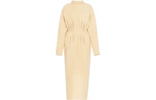 PRADA Long Sleeved Dresses Women's Beige Lapel Moderate