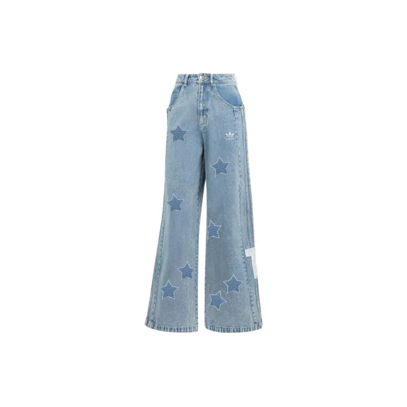 Adidas Originals Light Sports Collection Jeans Women's Light Gray Blue
