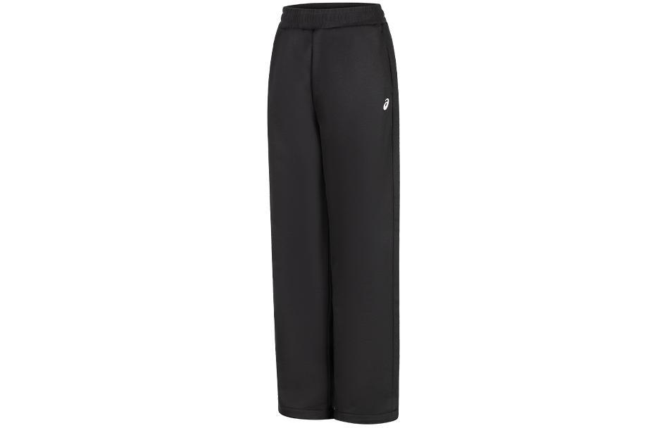 ASICS Solid Color Outdoor Casual Elastic Cuff Straight Fit Loose Fit Fleece Lined Thermal Knitted Sweatpants