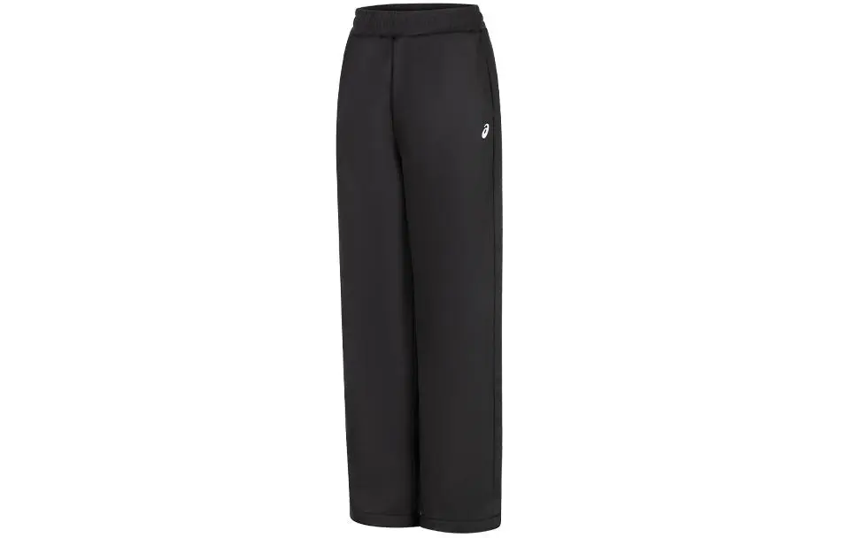ASICS Solid Color Outdoor Casual Elastic Cuff Straight Fit Loose Fit Fleece Lined Thermal Knitted Sweatpants
