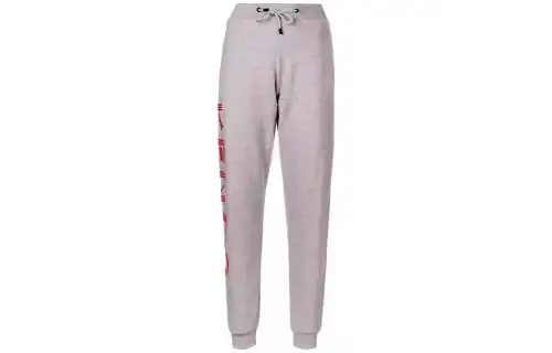 KENZO Knitted Sweatpants Women's Light Gray Moderate Cuffed Pants