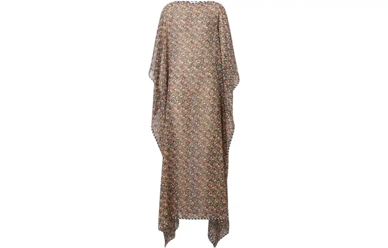 Burberry Long Sleeved Dresses Women's Brown Crew Neck Moderate